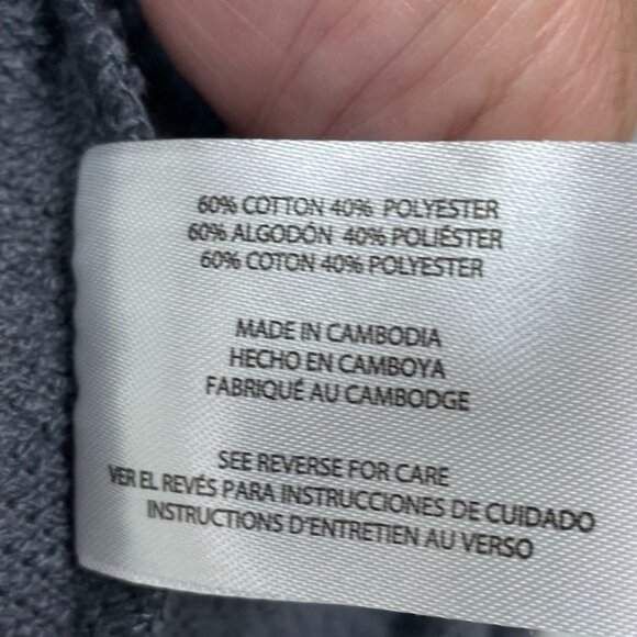 Gap Mens Small Dark Gray Hoodie Pullover Sweatshirt Cotton Blend a0964 - Picture 5 of 7